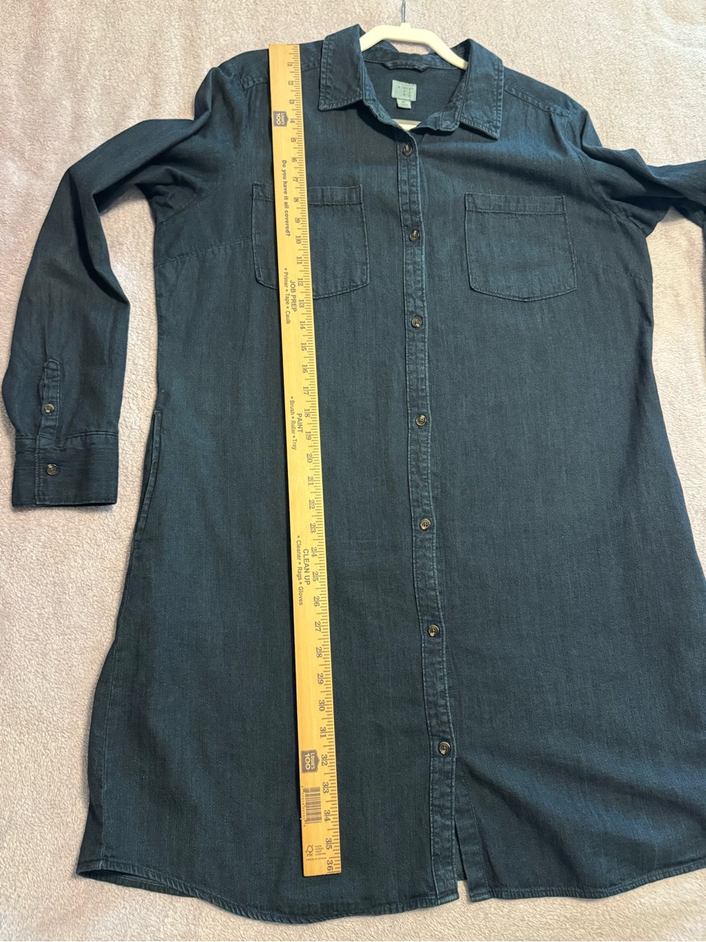 A New Day Ladies denim buttoned cuffs-down shirt dress - Picture 7 of 8